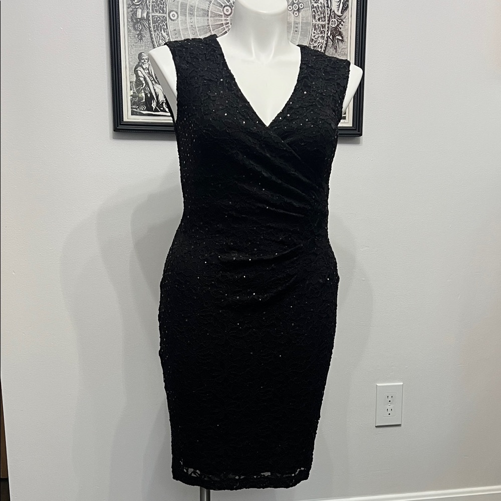 Connected Apparel Womens (8) Black Sparkle Dress
